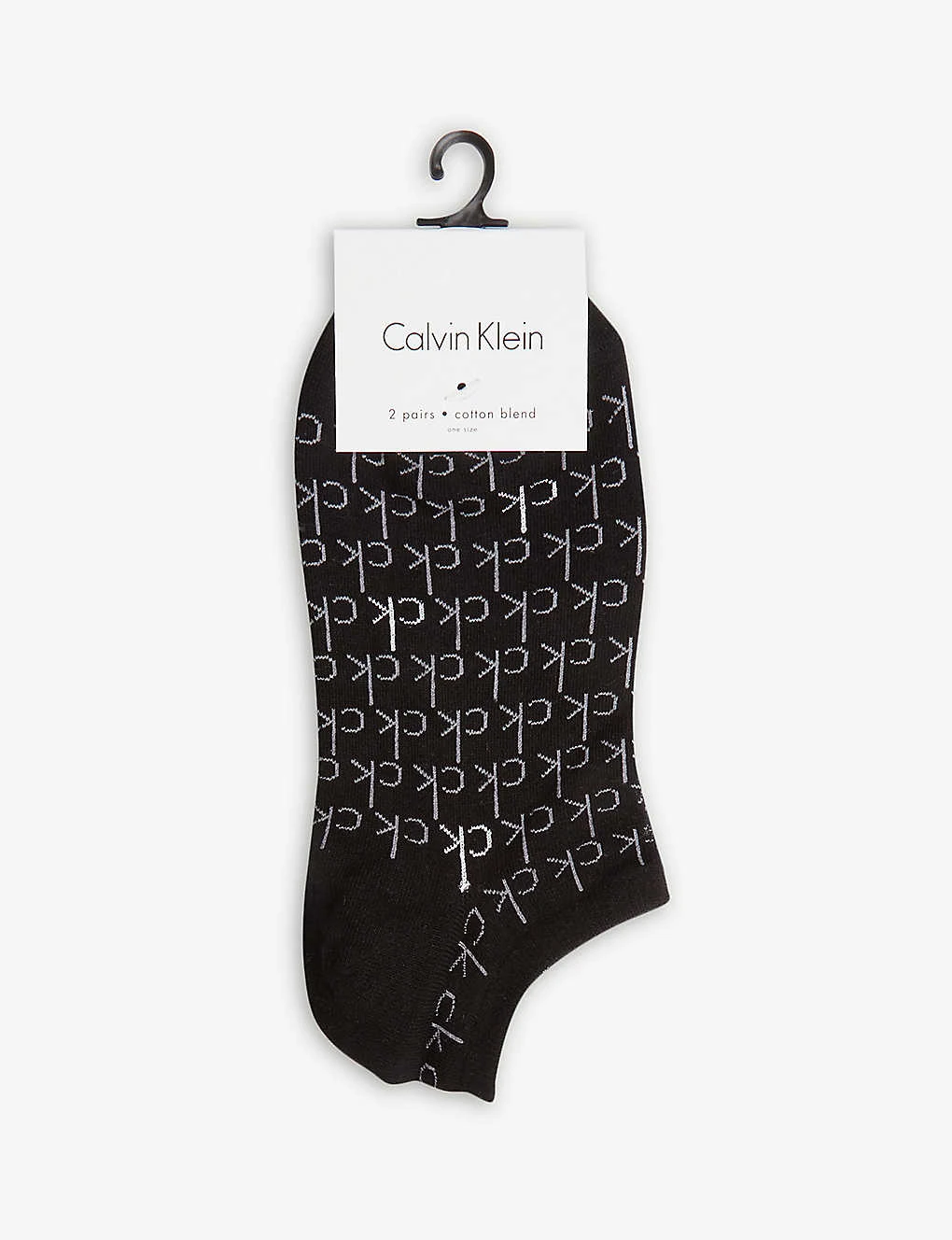 Calvin Klein Logo Print Cotton-blend Trainer Socks Set Of Two 3 Calvin Klein Logo Print Cotton-blend Trainer Socks Set Of Two