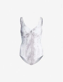 Twist Snake-print Swimsuit