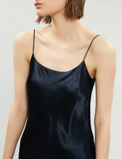 Vince Sleeveless Satin Slip Midi Dress -Sweaty Betty Store 197 3004397 VR68551013 COASTAL ALT03