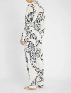 Printed Cotton Pyjama Set 13 Printed Cotton Pyjama Set -Sweaty Betty Store 211 3005123 LONGSET BLACKCREAM ALT02