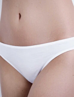 HANRO Ultralight Cotton-jersey Mini Briefs -Sweaty Betty Store 218 1000262 071340 WHITE ALT03