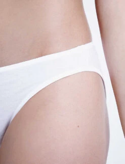 HANRO Ultralight Cotton-jersey Mini Briefs -Sweaty Betty Store 218 1000262 071340 WHITE ALT04