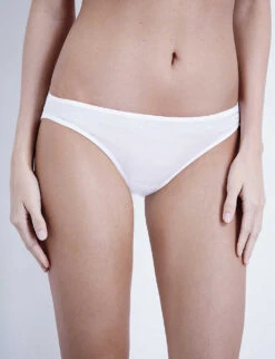 HANRO Ultralight Cotton-jersey Mini Briefs -Sweaty Betty Store 218 1000262 071340 WHITE ALT05