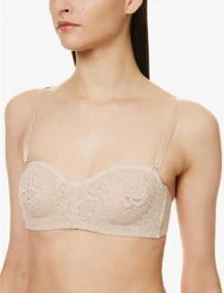 Wacoal Halo Stretch-lace Strapless Bra -Sweaty Betty Store 218 76029603 WA854205 NATURALLYNUDE ALT04