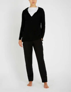 Zip Detail Strech-cotton Jogging Bottoms -Sweaty Betty Store 770 10121 ZICJG BLACK ALT01