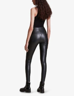 AllSaints Cora Faux-leather Leggings -Sweaty Betty Store 930 10136 WL166P BLACK ALT02