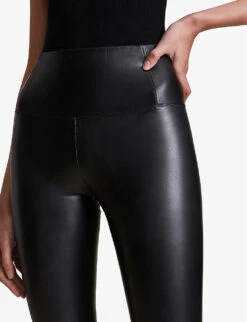 AllSaints Cora Faux-leather Leggings -Sweaty Betty Store 930 10136 WL166P BLACK ALT04