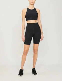 Girlfriend Collective High-rise Stretch-jersey Cycling Shorts 9 Girlfriend Collective High-rise Stretch-jersey Cycling Shorts -Sweaty Betty Store R00037925 BLACK ALT01