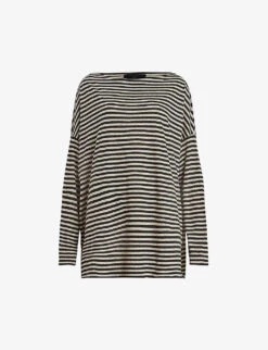 AllSaints Rita Striped Cotton-blend Top