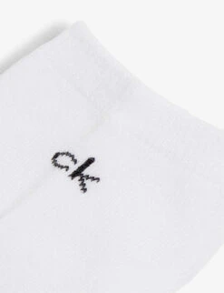Calvin Klein Logo-embroidered Cotton-blend Socks Pack Of Three -Sweaty Betty Store R00090414 WHITE ALT02