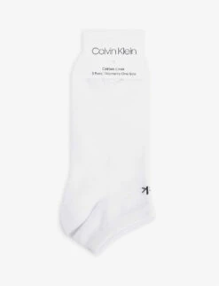 Calvin Klein Logo-embroidered Cotton-blend Socks Pack Of Three