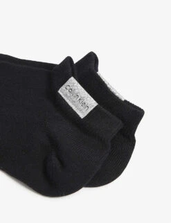 Calvin Klein Logo-embroidered Organic Cotton-blend Socks Pack Of Two -Sweaty Betty Store R00090447 BLACK ALT02