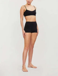 HANRO Touch Feeling Stretch-jersey Crop Top 9 HANRO Touch Feeling Stretch-jersey Crop Top -Sweaty Betty Store R00122986 BLACK ALT01