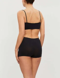 HANRO Touch Feeling Stretch-jersey Crop Top 10 HANRO Touch Feeling Stretch-jersey Crop Top -Sweaty Betty Store R00122986 BLACK ALT02