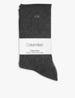 Calvin Klein Logo-print Cotton-blend Socks Pack Of Two