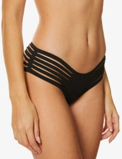 AGENT PROVOCATEUR Dakotta Cutout-panel Mid-rise Bikini Bottoms 11 AGENT PROVOCATEUR Dakotta Cutout-panel Mid-rise Bikini Bottoms -Sweaty Betty Store R00137914 BLACK ALT03