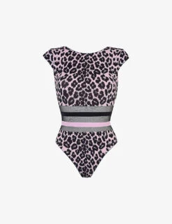 AGENT PROVOCATEUR Zenaya Leopard-print High-neck Swimsuit