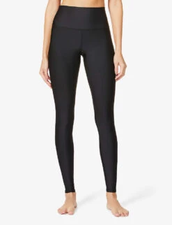 Airlift High-rise Stretch-knitted Leggings -Sweaty Betty Store R03654196 BLACK ALT01