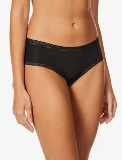Calvin Klein Bottoms Up Mid-rise Stretch-jersey Hipster Briefs -Sweaty Betty Store R03703747 BLACK ALT02