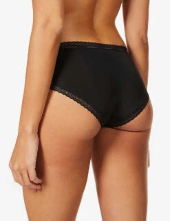 Calvin Klein Bottoms Up Mid-rise Stretch-jersey Hipster Briefs -Sweaty Betty Store R03703747 BLACK ALT03
