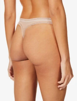 Calvin Klein Bottoms Up Mid-rise Stretch-jersey Thong -Sweaty Betty Store R03703751 HONEYALMOND ALT03