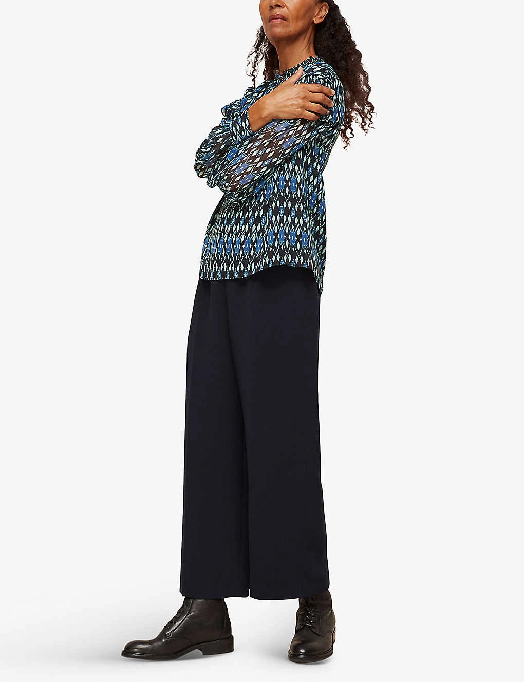 Whistles Ikat-print Crepe Blouse 4 Whistles Ikat-print Crepe Blouse - Image 2