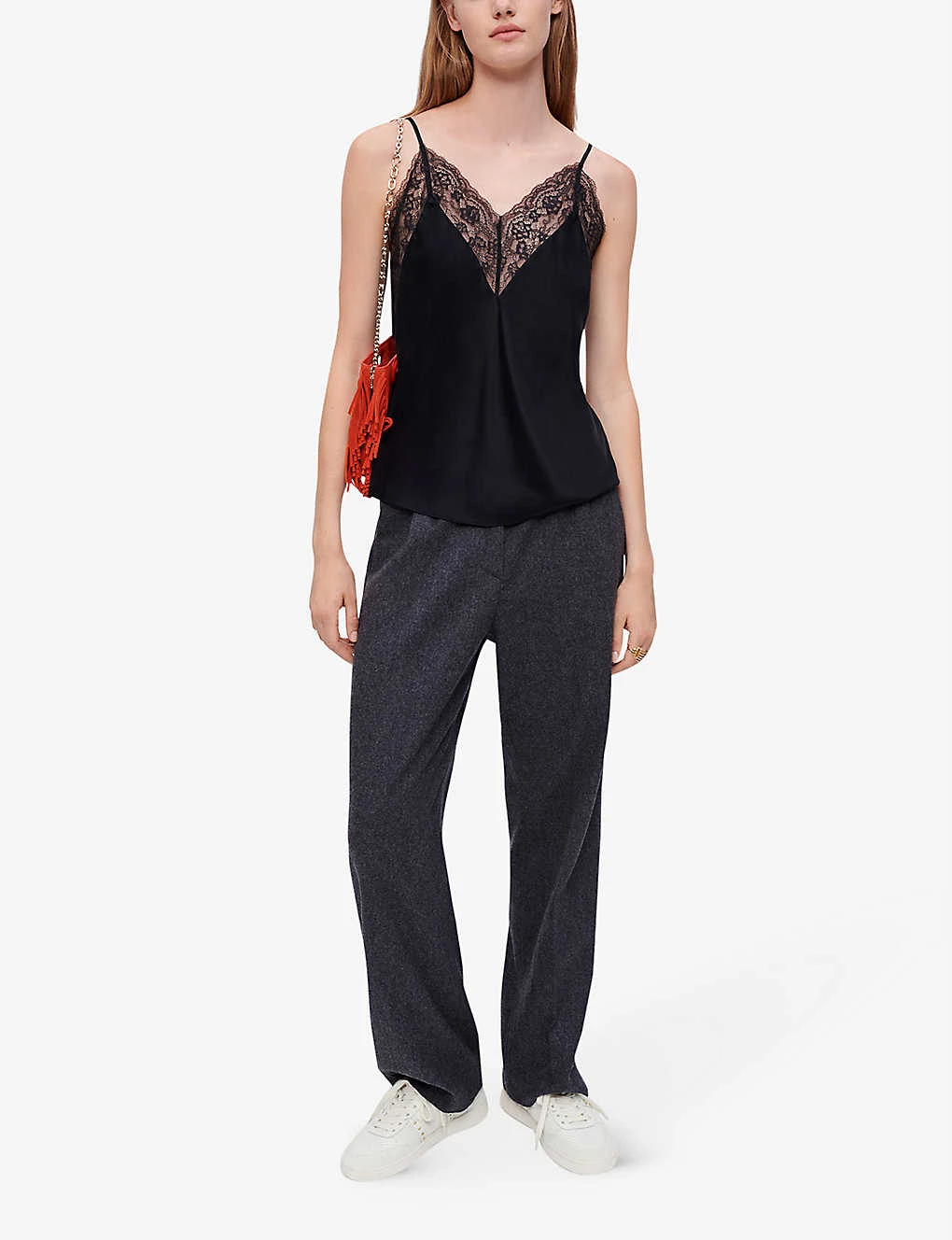 Maje Leatoni Silk Satin And Lace Camisole Top 4 Maje Leatoni Silk Satin And Lace Camisole Top - Image 2