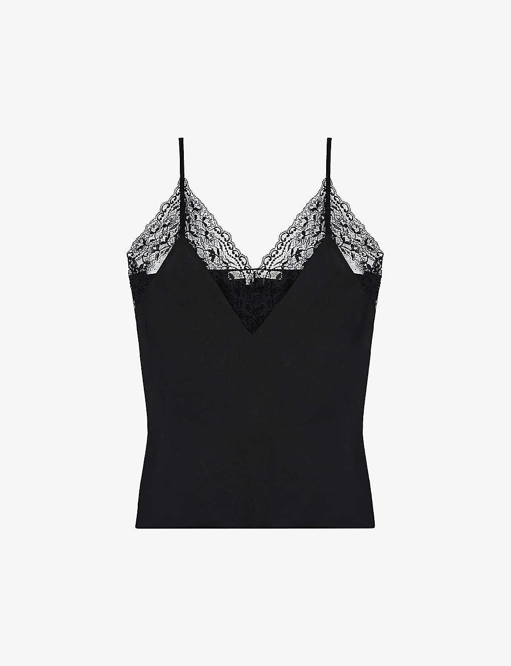 Maje Leatoni Silk Satin And Lace Camisole Top 3 Maje Leatoni Silk Satin And Lace Camisole Top