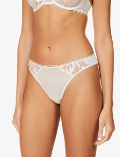 MAISON LEJABY Sin Mid-rise Stretch-tulle Briefs -Sweaty Betty Store R03739504 MILK ALT02