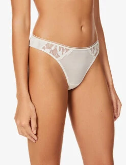 MAISON LEJABY Sin Mid-rise Stretch-tulle Briefs -Sweaty Betty Store R03739504 MILK ALT04