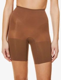 Spanx Power Shorts High-rise Stretch-jersey Shorts -Sweaty Betty Store R03750099 CHESNUTBROWN ALT02
