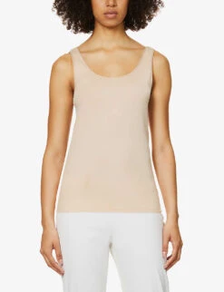 HANRO Seamless Cotton-jersey Vest Top 9 HANRO Seamless Cotton-jersey Vest Top -Sweaty Betty Store R03763939 BEIGE ALT02