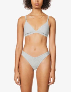 Triangle Stretch-cotton Bralette -Sweaty Betty Store R03766866 LIGHTHEATHERGREY ALT02