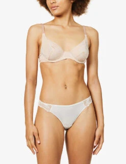 MAISON LEJABY Ombrage V-neck Stretch-mesh Bra -Sweaty Betty Store R03805218 247SMOKYPINK ALT02