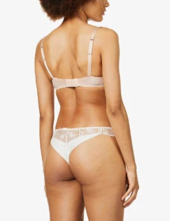 MAISON LEJABY Ombrage V-neck Stretch-mesh Bra -Sweaty Betty Store R03805218 247SMOKYPINK ALT04