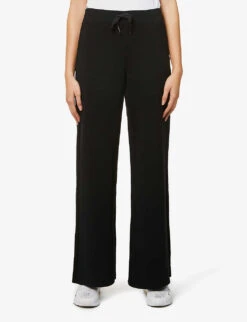 AirLuxe Wide-leg Mid-rise Stretch-jersey Trousers -Sweaty Betty Store R03829718 VERYBLACK ALT02