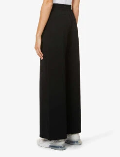 AirLuxe Wide-leg Mid-rise Stretch-jersey Trousers -Sweaty Betty Store R03829718 VERYBLACK ALT03