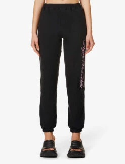 AGENT PROVOCATEUR Rayley Tapered-leg High-rise Cotton-jersey Jogging Bottoms 9 AGENT PROVOCATEUR Rayley Tapered-leg High-rise Cotton-jersey Jogging Bottoms -Sweaty Betty Store R03832467 BLACKBABYPINK ALT02