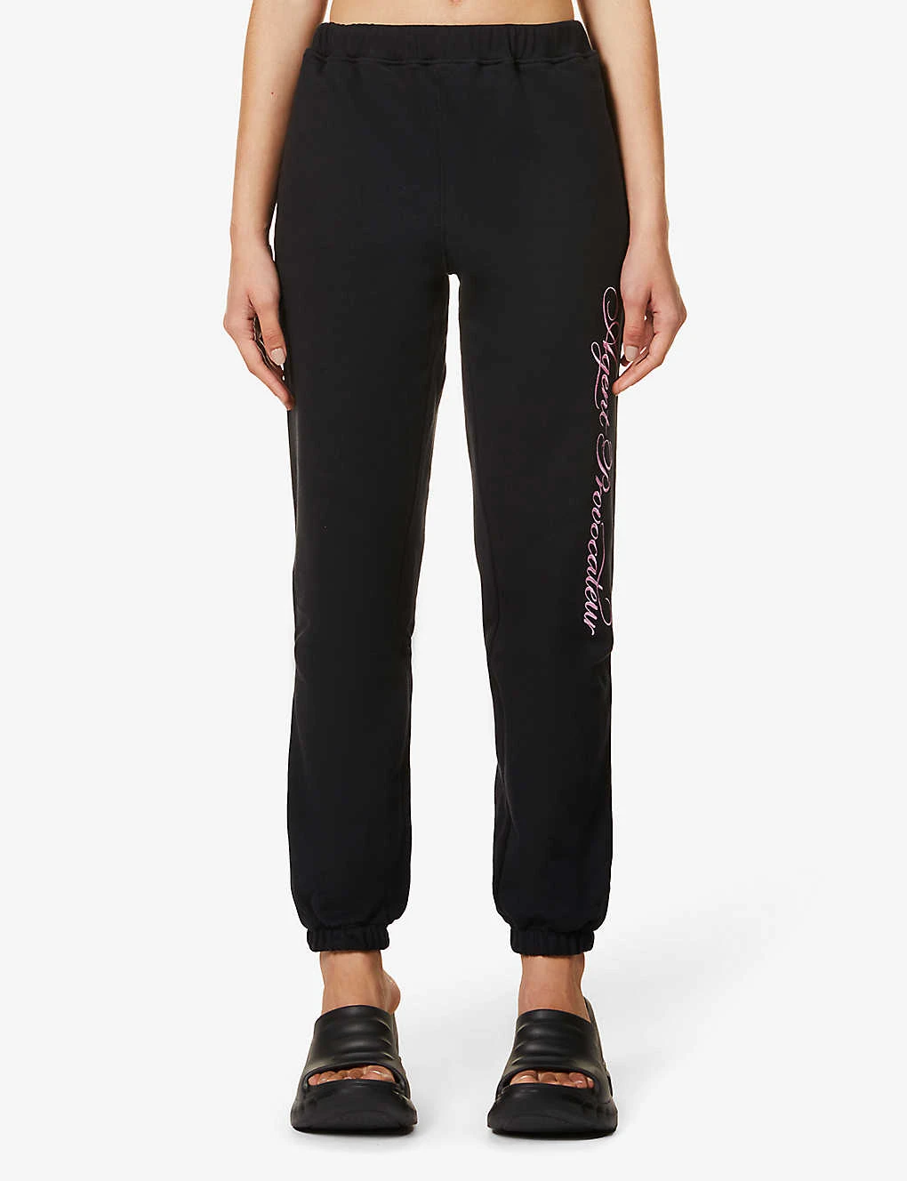 AGENT PROVOCATEUR Rayley Tapered-leg High-rise Cotton-jersey Jogging Bottoms 5 AGENT PROVOCATEUR Rayley Tapered-leg High-rise Cotton-jersey Jogging Bottoms - Image 3