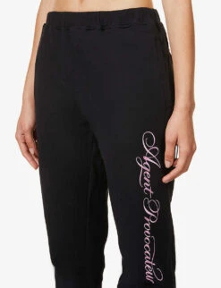 AGENT PROVOCATEUR Rayley Tapered-leg High-rise Cotton-jersey Jogging Bottoms 11 AGENT PROVOCATEUR Rayley Tapered-leg High-rise Cotton-jersey Jogging Bottoms -Sweaty Betty Store R03832467 BLACKBABYPINK ALT04