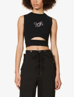 AGENT PROVOCATEUR Rayley Logo-print Stretch-cotton Top 9 AGENT PROVOCATEUR Rayley Logo-print Stretch-cotton Top -Sweaty Betty Store R03832469 BLACKBABYPINK ALT02