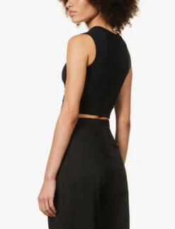 AGENT PROVOCATEUR Rayley Logo-print Stretch-cotton Top 10 AGENT PROVOCATEUR Rayley Logo-print Stretch-cotton Top -Sweaty Betty Store R03832469 BLACKBABYPINK ALT03