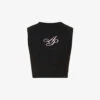 AGENT PROVOCATEUR Rayley Logo-print Stretch-cotton Top -Sweaty Betty Store R03832469 BLACKBABYPINK M