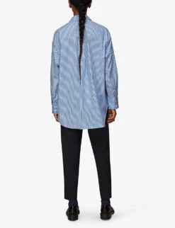 Whistles Ella Cropped Slim-leg Mid-rise Stretch-woven Trousers -Sweaty Betty Store R03834721 NAVY ALT03