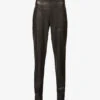 Spanx Leather Like Tapered-leg Mid-rise Stretch Faux-leather Jogging Bottoms 1 Spanx Leather Like Tapered-leg Mid-rise Stretch Faux-leather Jogging Bottoms -Sweaty Betty Store R03838562 NOIRBLACK M