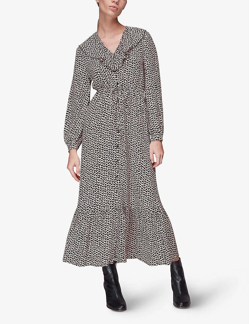 Whistles Abstract Heart-print Woven Midi Dress 4 Whistles Abstract Heart-print Woven Midi Dress - Image 2