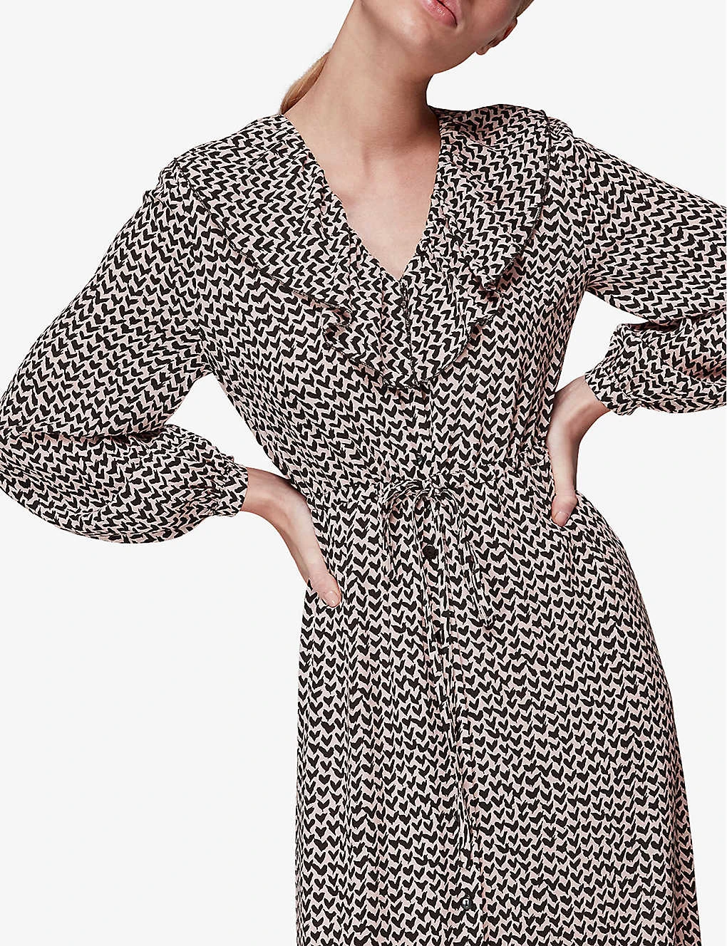 Whistles Abstract Heart-print Woven Midi Dress 5 Whistles Abstract Heart-print Woven Midi Dress - Image 3