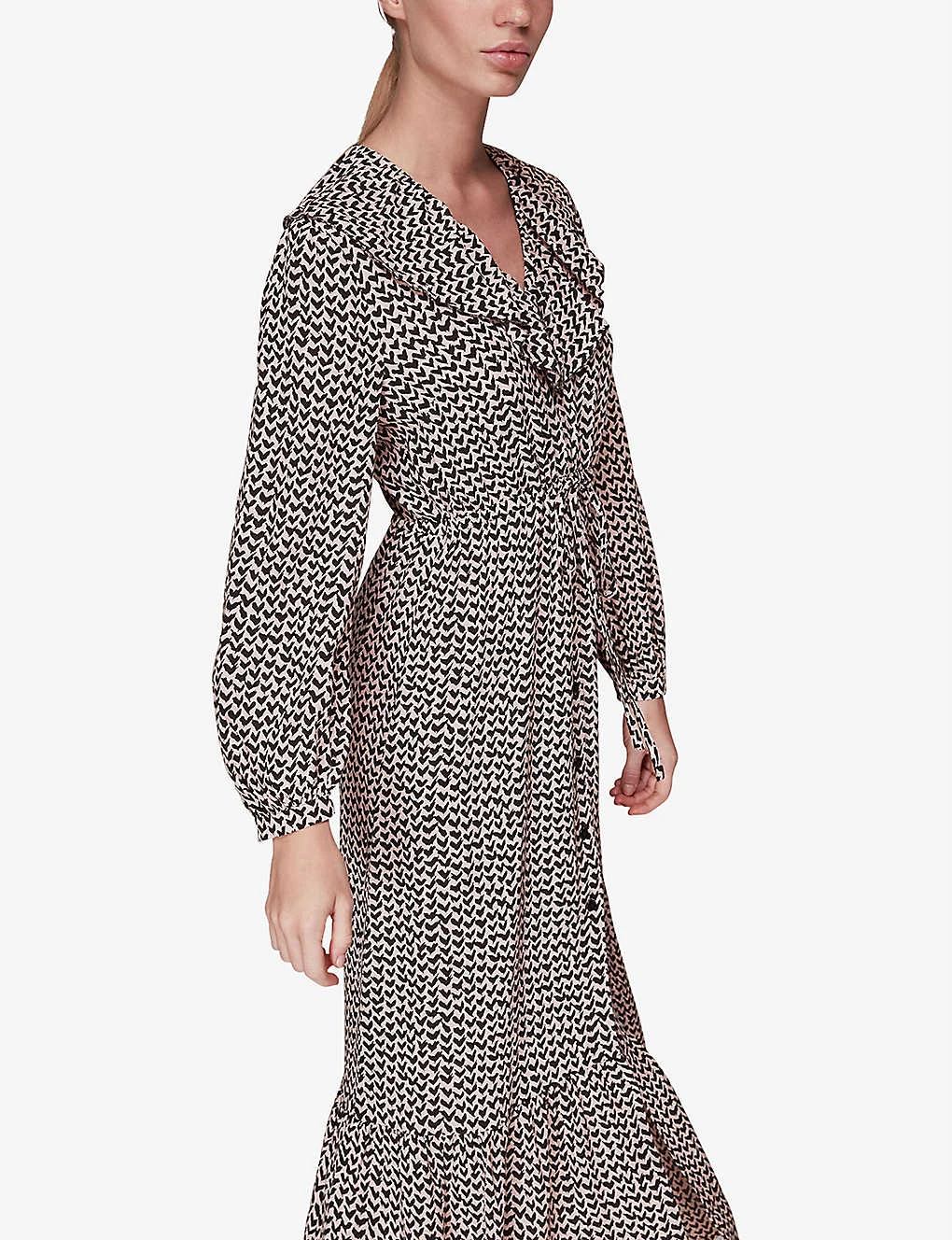 Whistles Abstract Heart-print Woven Midi Dress 8 Whistles Abstract Heart-print Woven Midi Dress - Image 6