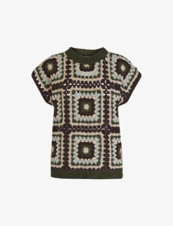 Whistles Crochet Oversized Wool Top