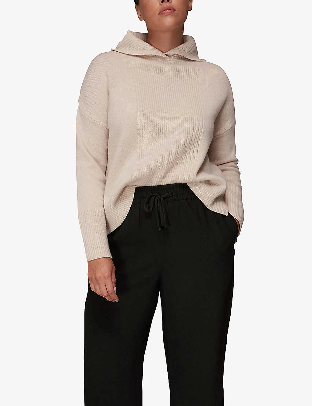 Whistles Split-hem Wide-leg Crepe Trousers 5 Whistles Split-hem Wide-leg Crepe Trousers - Image 3